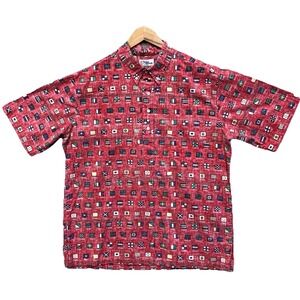 Vintage Reyn Spooner Charlie Foxtrot Archive Signal Flag Shirt Men's XL Red